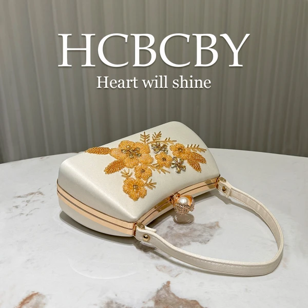 HCBCBY Beaded Floral Pearl Clutch - Image 2