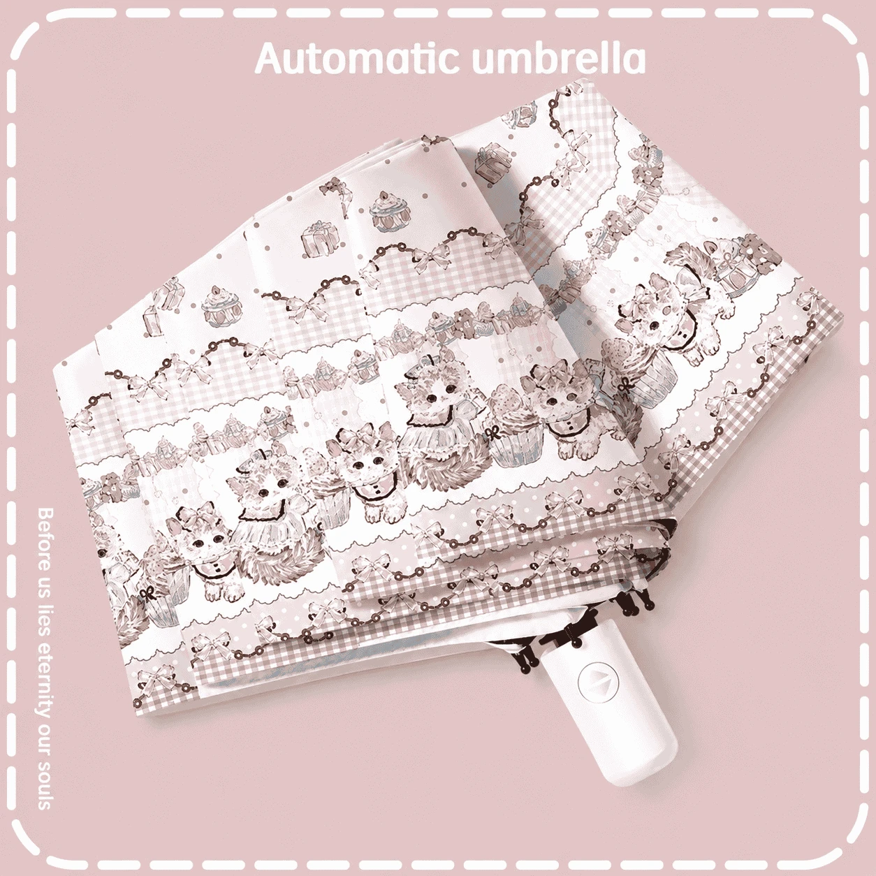 Cute Pink Bear Automatic Umbrella - Image 2